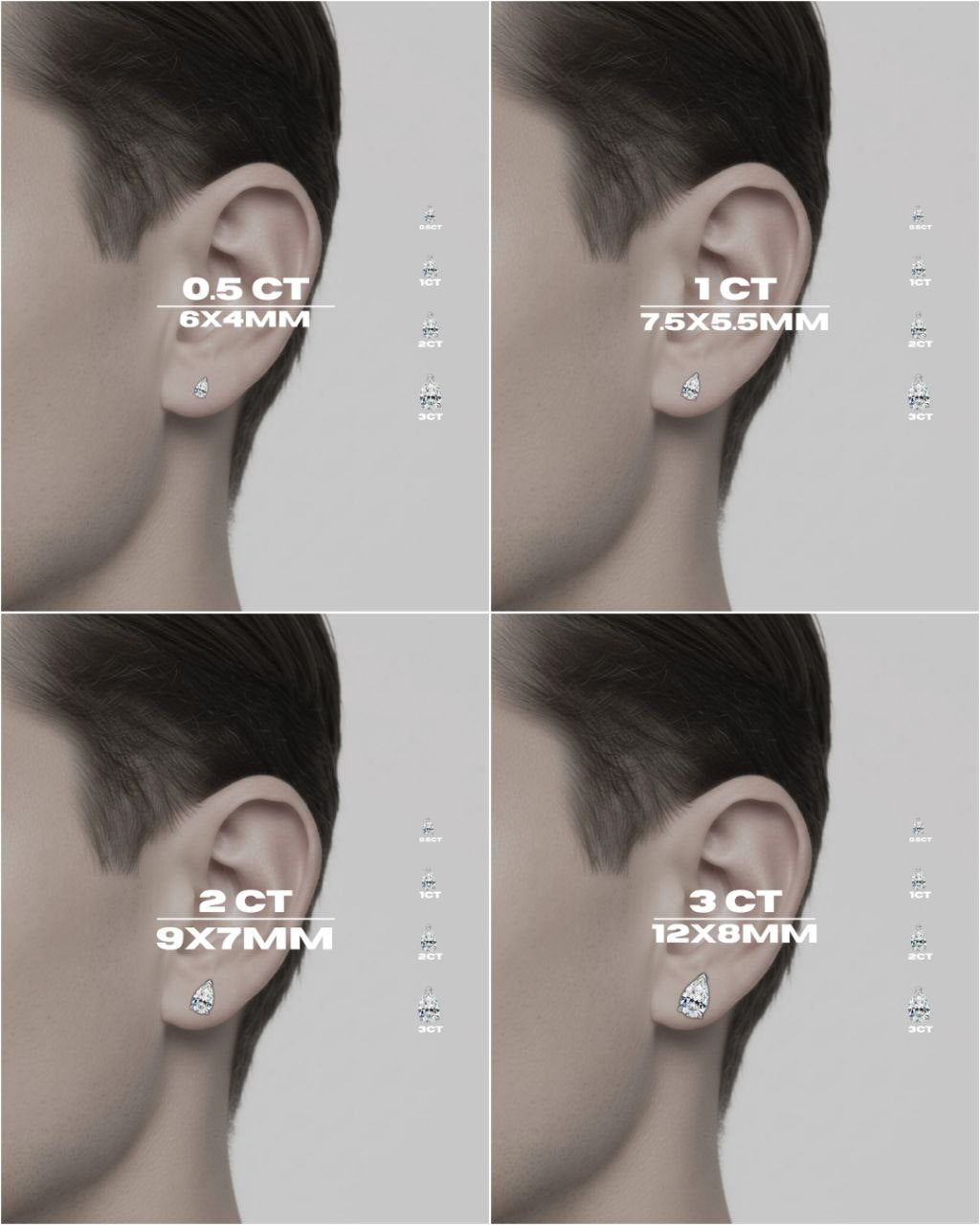 Orecchini Pear Cut (Argento & Moissanite)