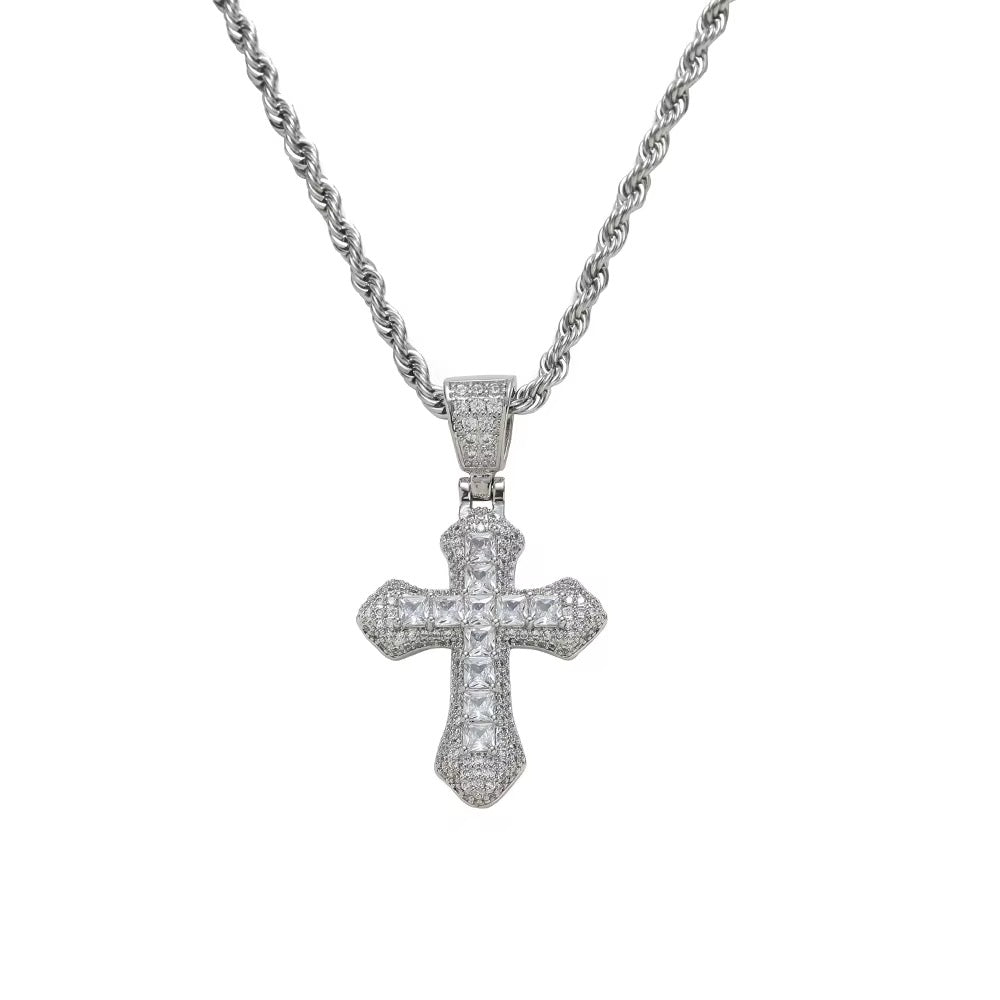 Pendente Croce Gotica Baguette