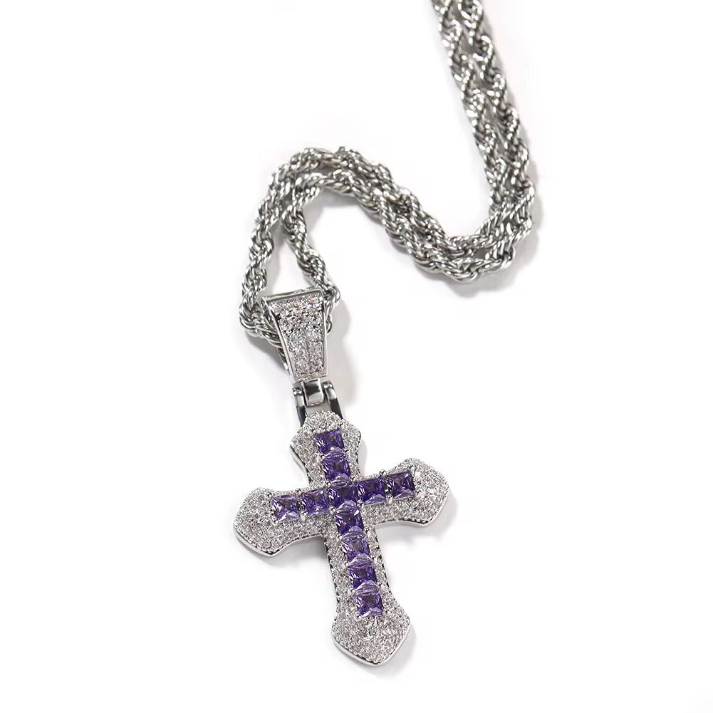 Pendente Croce Gotica Baguette