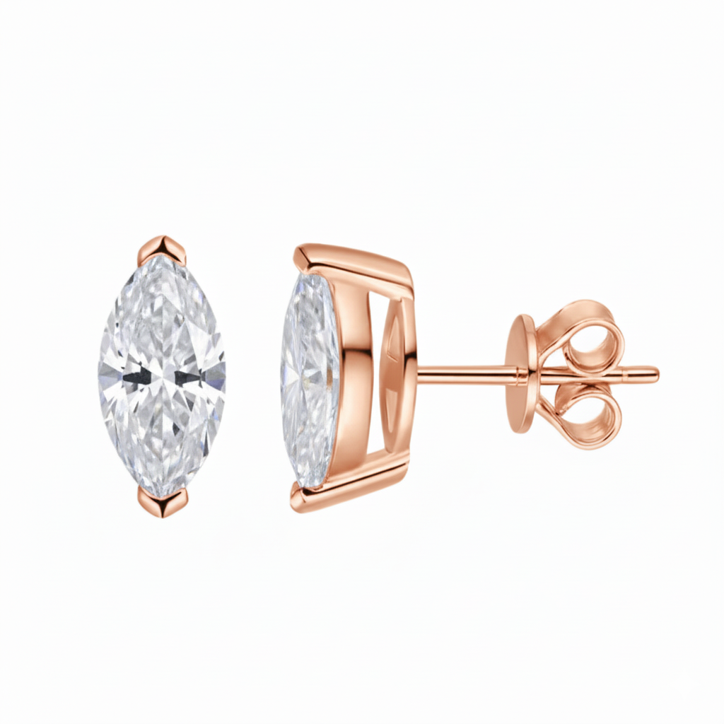 Orecchini Marquise Cut (Argento & Moissanite)