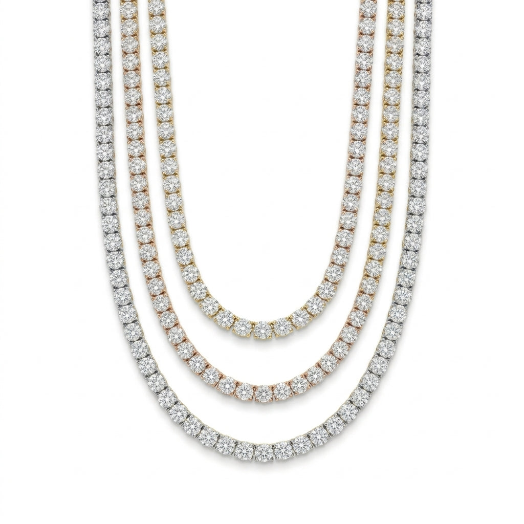 Set 3 Collane Tennis 8MM (Shiva Set)