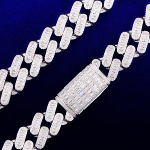 Open image in slideshow, ZigZag Baguette Cuban Necklace
